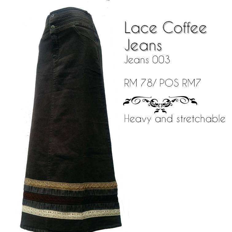 Lace Coffee Jeans J-03 | Rushfa Corner