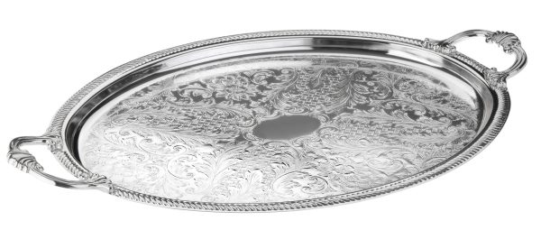 Shallow Oval tray with handle